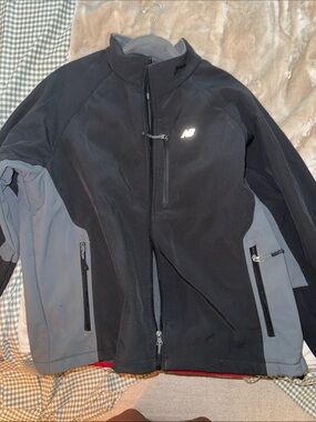 New Balance Black & Gray Full-Zip Performance Jacket